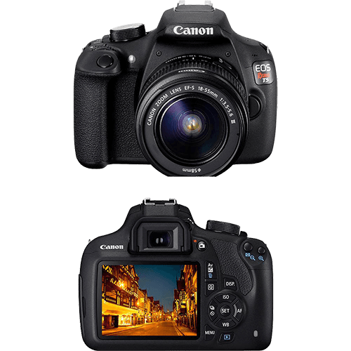 Câmera Digital DSLR Canon EOS Rebel T5 18MP Lente EF-S18-55mm III - Preta