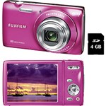 Ficha técnica e caractérísticas do produto Câmera Digital Fuji Finepix JZ250 16 MP C/ 8x Zoom Óptico Cartão SD 4GB Rosa