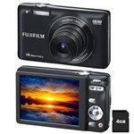 Ficha técnica e caractérísticas do produto Câmera Digital Fujifilm Finepix JX580 Preta com LCD 3.0", 16MP, Zoom Óptico 5x, Vídeo em HD, Detector de Face e Sorriso + Cartão de 4GB