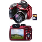 Ficha técnica e caractérísticas do produto Câmera Digital GE X 550 16MP C/ 15x Zoom Óptico Cartão SD 8GB Vermelha