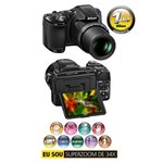 Ficha técnica e caractérísticas do produto Câmera Digital Nikon Coolpix L830 Preta - 16MP, LCD Móvel 3.0", Zoom 34x, Detecção de Movimento e Vídeo Full HD + Cartão 4GB