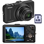 Câmera Digital Nikon Coolpix S9300 16MP C/ 18x Zoom Digital Cartão 8GB Preta