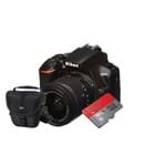 Ficha técnica e caractérísticas do produto Câmera Digital Nikon D 3500 com 18-55 + SD 16 Gb e Bolsa