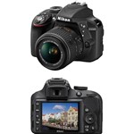 Câmera Digital Nikon DSLR D3300 24.2MP Lente 18-55mm F/3.5-5.6G VR II Preta
