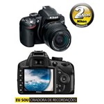 Ficha técnica e caractérísticas do produto Câmera Digital Nikon DSLR D3200 - Preta 24.2 MP, LCD 3.0", Vídeo Full HD + Lente 1855M VR II