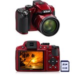 Câmera Digital Nikon P510 16.1 MP 42x Zoom Óptico Lente de Cristal Cartão de 8GB Vermelha