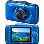 Ficha técnica e caractérísticas do produto Câmera Digital Nikon S31 à Prova D'água 10.1MP Zoom Óptico 3x - Azul