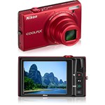 Ficha técnica e caractérísticas do produto Câmera Digital Nikon S6100 16MP 7x Zoom Óptico Vermelha