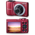 Ficha técnica e caractérísticas do produto Câmera Digital Canon PowerShot A810 16 MP C/ 5x Zoom Óptico Vermelha