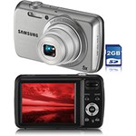 Ficha técnica e caractérísticas do produto Câmera Digital PL20 (14.2 MP) Prata C/  5x Zoom Óptico, Filma em HD, LCD 2.7" e Bateria Recarregável + Cartão SD 2GB - Samsung