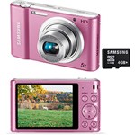 Ficha técnica e caractérísticas do produto Câmera Digital Samsung ST64 14.2 MP C/ 5x Zoom Óptico Cartão 4GB Rosa