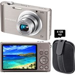 Ficha técnica e caractérísticas do produto Câmera Digital Samsung ST77 16.1 MP 5x Zoom Óptico Cartão 4GB Prata + Bolsa Samsung