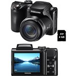 Ficha técnica e caractérísticas do produto Câmera Digital Samsung WB100 16.2MP 26x Zoom Óptico Cartão SDHC de 4GB Preta