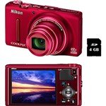 Ficha técnica e caractérísticas do produto Câmera Digital Semi-profissional Nikon S9500 18.1MP Zoom Óptico 22x - Vermelha