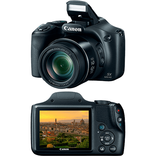 Câmera Digital Semiprofissional Canon SX520HS 16MP Zoom Óptico 42x