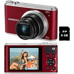 Ficha técnica e caractérísticas do produto Câmera Digital Semiprofissional Samsung WB350 16.3MP Zoom Óptico 21x Cartão 8GB - Vermelha