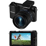 Câmera Digital Samsung Smart NX2000 Preta 20.3MP, LCD 3.7" Touch Screen - Wi-Fi , Lente Intercambiável, Vídeo Full HD e Conexão HDMI