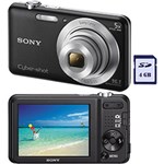 Ficha técnica e caractérísticas do produto Câmera Digital Sony Cyber-shot DSC-W710 16.1 MP Zoom 5x Cartão de Memória 4GB Preta