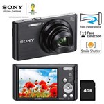 Ficha técnica e caractérísticas do produto Câmera Digital Sony Cyber-shot DSC-W830 Preta - 20.1 MP, LCD de 2.7", Zoom Óptico de 8x, Foto Panorâmica, Vídeo HD + Cartão de 4GB