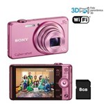 Ficha técnica e caractérísticas do produto Câmera Digital Sony DSC-WX200 Rosa 18.2 MP, LCD de 2,7", Zoom Óptico de 10x, Foto Panorâmica 360º e 3D, Wi-Fi, Vídeos HD + Cartão 8GB
