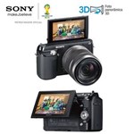 Ficha técnica e caractérísticas do produto Câmera Digital Sony NEX-F3 Preta com 16.1MP, LCD Móvel 3.0", Detector de Face e Sorriso, Foto Panorâmica, Vídeo Full HD, Fotos 3D e Lente Sony SEL1855