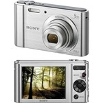 Câmera Digital Sony W800 20.1MP, 5x Zoom Óptico, Foto Panorâmica, Vídeos HD - Prata