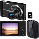 Ficha técnica e caractérísticas do produto Câmera Digital ST200 Samsung 16.1MP C/ 10x Zoom Óptico Cartão 4GB Preta + Bolsa Samsung