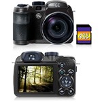 Ficha técnica e caractérísticas do produto Câmera Digital GE X500 16MP C/ 15x Zoom Óptico Cartão SD 4GB Titanium