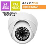 Ficha técnica e caractérísticas do produto Câmera Dome Infra Vermelho 24 Led Lente 3,6''