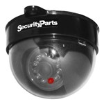 Ficha técnica e caractérísticas do produto Câmera Dome Infravermelho Falsa com Led Preta Security Parts