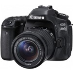 Ficha técnica e caractérísticas do produto Câmera DSLR Canon EOS 80D com Lente 18-55mm