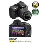Ficha técnica e caractérísticas do produto Câmera DSLR Nikon D5300 Preta - 24.2MP, LCD 3,2" com Ângulo Variável, 17 Modos de Cena, 20 Filtros de Edição, Wi-Fi, GPS Integrado e Vídeo Full HD