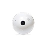 Ficha técnica e caractérísticas do produto Câmera Espiã Quanta QTLCW360I Tipo Lâmpada com Wi-Fi/360º de Visão - Branco