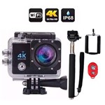 Ficha técnica e caractérísticas do produto Camera Go Action Cam Pro Sport Ultra 4k com Bastão de Selfie