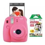 Ficha técnica e caractérísticas do produto Câmera Instantânea Fujifilm Instax Mini 9 Rosa Flamingo + Pack 20 Fotos