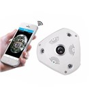 Ficha técnica e caractérísticas do produto Camera Ip de Segurança HD Panoramica 360 Wifi Lente Olho de Peixe 1,3 MP
