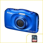 Ficha técnica e caractérísticas do produto Câmera Nikon à Prova D'água Wifi Coolpix W100 Azul
