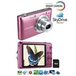 Ficha técnica e caractérísticas do produto Câmera Samsung Smart ST150F Rosa - Wi-Fi Embutido, 16.2 Megapixels, 5x Zoom Óptico, Vídeos HD, Estabilização Digital de Imagem + Cartão 4GB