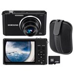 Ficha técnica e caractérísticas do produto Câmera Samsung ST77 Preta C/ 16.1MP, LCD 2,7”, Estabilização Óptica, Foto Panorâmica, Detector de Face, Zoom Óptico 5x e Vídeo HD + Cartão de 4GB