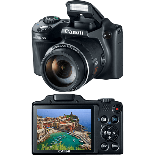 Ficha técnica e caractérísticas do produto Câmera Semiprofissional Canon SX510 12.1MP Zoom Óptico 30x