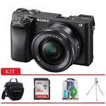 Ficha técnica e caractérísticas do produto Câmera Sony A6300 com Lente 16-50mm 4k, Bolsa Sony, Tripé, Cartão 32gb, Kit Limpeza