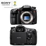 Ficha técnica e caractérísticas do produto Câmera Sony Alpha SLT-A77 Preta C/ 24.3MP, LCD 3.0”, Vídeo Full HD, Foto Panorama 3D, Detector de Face e Sorriso