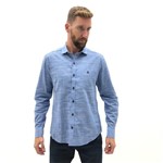 Ficha técnica e caractérísticas do produto Camisa Baumgarten Manga Longa Azul Masculino