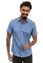 Ficha técnica e caractérísticas do produto Camisa Bypride Manga Curta Poá Azul