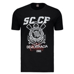 Ficha técnica e caractérísticas do produto Camisa Corinthians SCCP Democracia Corinthiana Preta