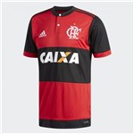 Ficha técnica e caractérísticas do produto Camisa do Flamengo Rubro Negra 2017-2018 - com Patrocínio - Adidas