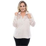Ficha técnica e caractérísticas do produto Camisa Feminina Pontos Plus Size - BEGE CLARO - G4