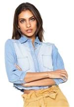 Ficha técnica e caractérísticas do produto Camisa Jeans Lez a Lez Estonada Azul
