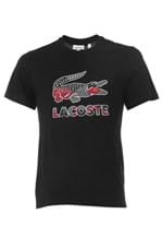 Ficha técnica e caractérísticas do produto Camisa Lacoste Reta Logo Preta