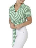 Ficha técnica e caractérísticas do produto Camisa Manga Curta Feminina Verde/branco